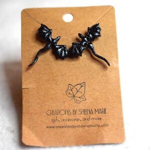 New Black Metal Alloy Flying Dragon Goth Punk Post Earrings